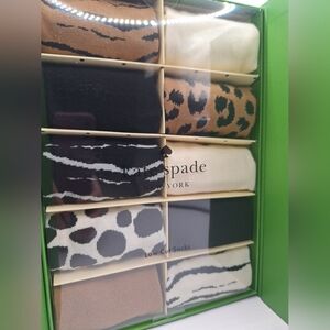 Kate Spade New York 10-Pair Low Cut Socks Gift Set White Black Tan Gray New